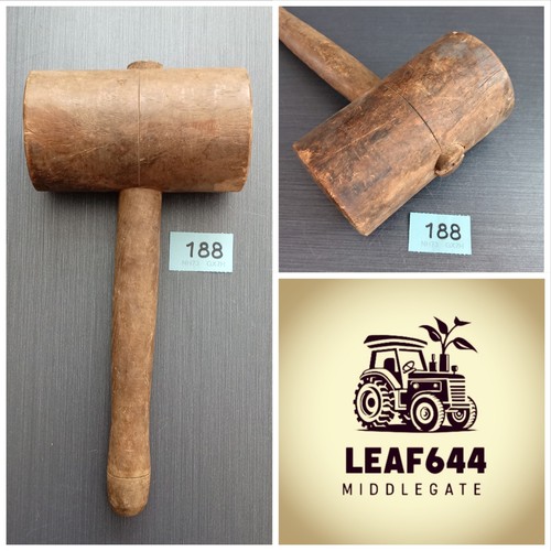 Vintage wooden round mallet - wooden,
