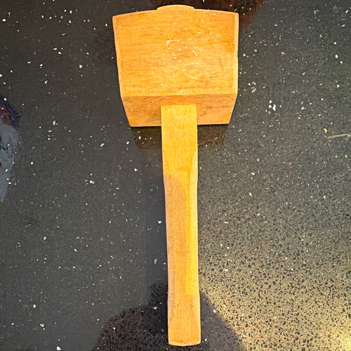Handmade brown wooden mallet - brown,