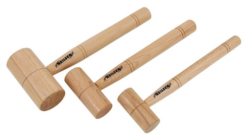 3pc wooden mallet set 25in - mallet, 1.25in