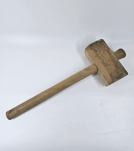 Vintage wooden mallet rounded - mallet,