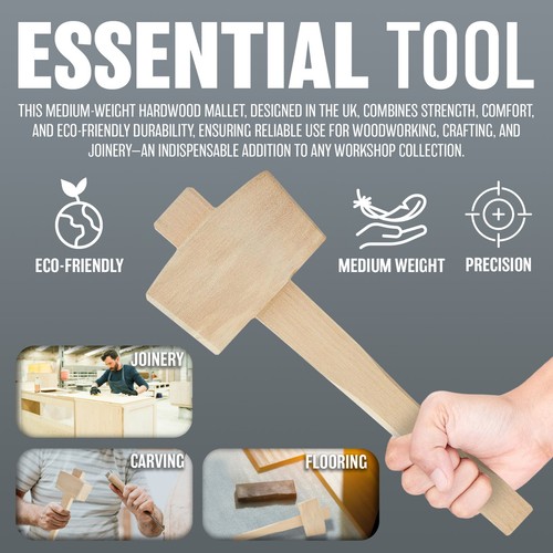 New wooden mallet chisel - new,