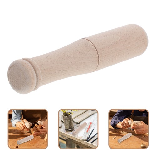Khaki hardwood wood mallet - khaki,