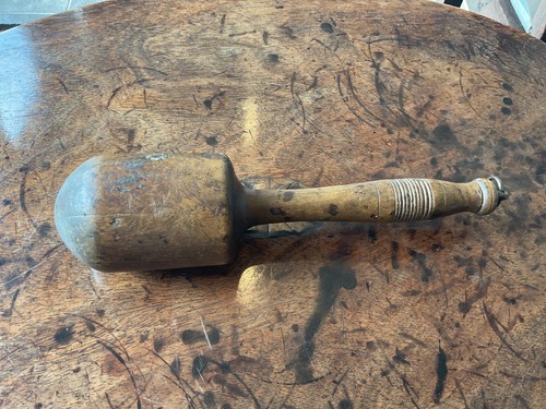 Antique wooden mallet rustic - mallet,