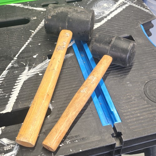 2pc rubber mallet set black - 2pc,